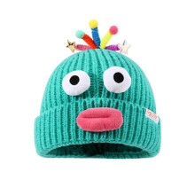 (lake blue) Adorkable Unisex Beanie Hat Girls Full Lips Style Photo Props Versatile Baggy Cap Hat for Autumn and Winter Yellow