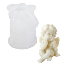 (little angel 5) Winged Baby Figurine Silicone Candle Molds for Epoxy Resin Making Candle Soap Home Decoration Epoxy Resin Molds