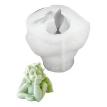 (little angel 4) Winged Baby Figurine Silicone Candle Molds for Epoxy Resin Making Candle Soap Home Decoration Epoxy Resin Molds