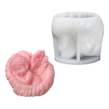 (Shell Angel B) Winged Baby Figurine Silicone Candle Molds for Epoxy Resin Making Candle Soap Home Decoration Epoxy Resin Molds