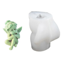 (little angel 3) Winged Baby Figurine Silicone Candle Molds for Epoxy Resin Making Candle Soap Home Decoration Epoxy Resin Molds