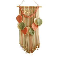(Type C) Leaf Macrames Wall Hangings Tapestrys Handwovens Bohemian Cotton Rope Tapestrys for Bedroom Livingrooms Dormitory Decors