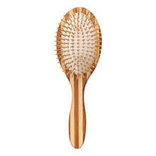 (big circle) Ergonomic Bamboo Hairbrush with Massaging Air Paddle Stylis Comb for Healthy Scalp on Travel For Healthy Hair