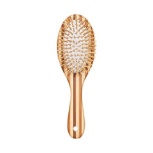 (Zhongyuan) Ergonomic Bamboo Hairbrush with Massaging Air Paddle Stylis Comb for Healthy Scalp on Travel For Healthy Hair