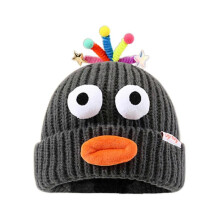 (Gray) Adorkable Unisex Beanie Hat Girls Full Lips Style Photo Props Versatile Baggy Cap Hat for Autumn and Winter Yellow