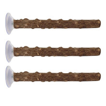 (20CM) 3pack Parrots Wall Bath Standing Rack Suction Cup Station Poles Interaction Toy for Interactively Playing