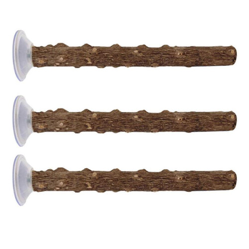 (20CM) 3pack Parrots Wall Bath Standing Rack Suction Cup Station Poles Interaction Toy for Interactively Playing