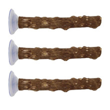 (15CM) 3pack Parrots Wall Bath Standing Rack Suction Cup Station Poles Interaction Toy for Interactively Playing