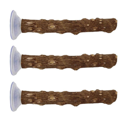 (15CM) 3pack Parrots Wall Bath Standing Rack Suction Cup Station Poles Interaction Toy for Interactively Playing