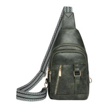 (Green) Small Chest Bag Slings Backpack PU Leather Crossbody Bag Casual Slings Bag Shoulder Backpack Travel Daypacks for Unisex Green