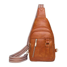 (brown) Small Chest Bag Slings Backpack PU Leather Crossbody Bag Casual Slings Bag Shoulder Backpack Travel Daypacks for Unisex Green