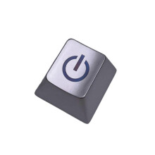 (Silver) Zinc Alloy Keycap Metal ESC Keycap with Engraved Power Switching Sign For Mechanical Keyboards Customization Silver