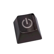 (Black) Zinc Alloy Keycap Metal ESC Keycap with Engraved Power Switching Sign For Mechanical Keyboards Customization Silver