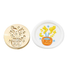(cute cup) Yoga Series Sealing Wax Stamp for Christmas Envelopes Wedding Invitation Decorations Brass Head Flowers Wax Seal Stamp