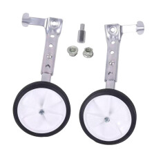 Kids Bike Training Wheels 1 Pair With Adjustable Metal Bracket Stabilizers For Bikes Silver Compatible With Kids Bikes