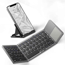 Slim Foldable Wireless Keyboard Compatible with Plum Might Plus with TOUCHPAD Mouse 25-26s