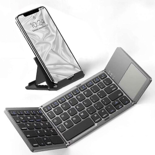 Slim Foldable Wireless Keyboard Compatible with Plum Might Plus with TOUCHPAD Mouse 25-26s