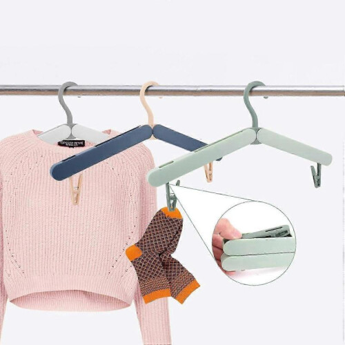 Foldable Travel Hangers with Drying Clips 25-26s 1