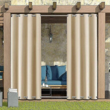 Outdoor Curtains for Garden Patio Gazebo Pergola,waterproof(1 Panel,52"*84",beige) 25-26s
