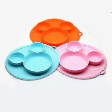 Children Silicone Plate Bowl with Suction Cup Feeding Dishes 25-26s
