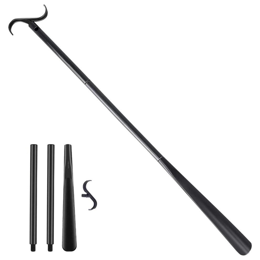 Black Sock Threader, Sock Aid For Seniors, Shoehorn Function, Removable Dressing Hook, Adjustable, A, For Pregnant Women