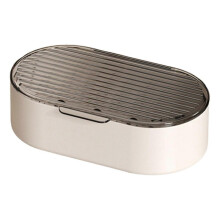 (Gray) Travel Soap Case Holder With Double Layer Water Resistant, Easy To Carry and Elegant Look Clear