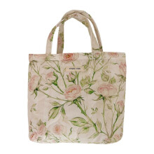 (5) Stylish Quilted Cotton Handbag With Floral Pattern Fashion Top Handle Bag Large Capacity Shoulder Bag For Women