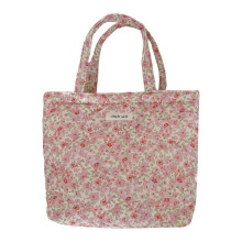 (6) Stylish Quilted Cotton Handbag With Floral Pattern Fashion Top Handle Bag Large Capacity Shoulder Bag For Women