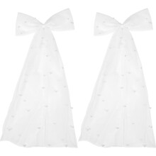4 Sluier Bow Clip Bruids Haarclip Parel Clip Vrouwen