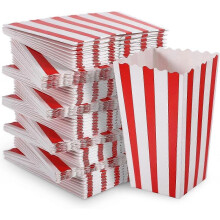 100 pieces popcorn bags, popcorn bags small popcorn boxes red and white 25-26s