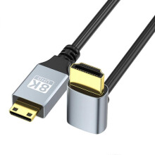 (down type, 50cm) Advanced 8K@60Hz Mini HDMIcompatible to HDMIcompatible Connection Video Cable for Professional Photography and Video Recording