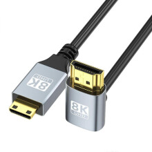 (Upward type, 1m) Advanced 8K@60Hz Mini HDMIcompatible to HDMIcompatible Connection Video Cable for Professional Photography and Video Recording