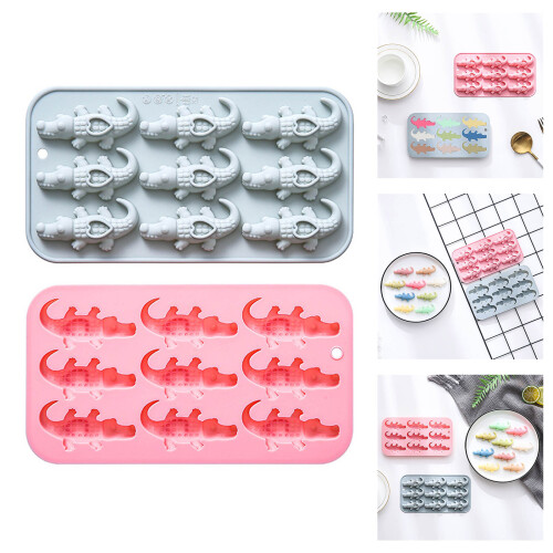 Moule en Silicone en forme de Crocodile, 9 unités,-Rose 2