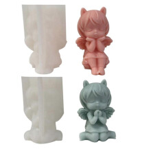 (style A) 2 Pcs Little Girl Candle Molds Casting Molds Wishing Girl Silicone Molds Soap Baking Molds Clay Moulds for Candle Making