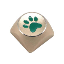 (Gold) Aluminum Alloy Metal Keycaps XDA Profile CatPaws Key Cover Replacement for Mechanical Keyboards Red
