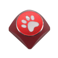 (Red) Aluminum Alloy Metal Keycaps XDA Profile CatPaws Key Cover Replacement for Mechanical Keyboards Red