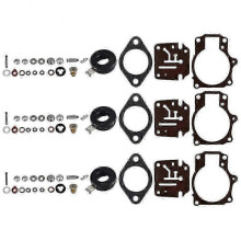 3 x Carburetor Carb Rebuild Repair Kit and Float Fit for Johnson Evinrude 396701 65 70 75 25-26s