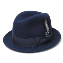 (Navy blue) Adult Trilby Hat Comfortable French Style Ribbon Hat Band Hat Adult Festival Party Festival Formal Gathering Fedoras Hat Y