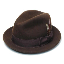 (brown) Adult Trilby Hat Comfortable French Style Ribbon Hat Band Hat Adult Festival Party Festival Formal Gathering Fedoras Hat Y