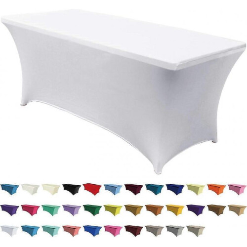 Spandex Tablecloth, Fitted Stretch Table Cover for 4 ft Home Rectangular Table, Polyester Tablecover, Table Toppers, 1 Piece 25-26s