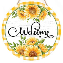(Welcome) Welcome Sunflowers Door Sign Wooden Welcome Sign Wall Art Easters Party Decorations for Kitchen Bedroom