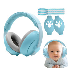 Kids Hearing Protection Safety Earmuffs Noise Reduction Adjustable Portable Blue For Concerts Fireworks Study