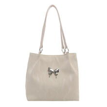 (White) Elegant Shoulder Bag Aesthetic Butterfly Pattern Versatile Solid Color PU Leather Underarm Bag Large Capacity Handbag White