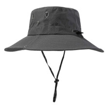 (dark gray) Fisherman Hat Bucket Hat Waterproof Wide Brimmed Sun Hat Sunshade Summer Hat for Boy Girls Unisex Male Women Pink