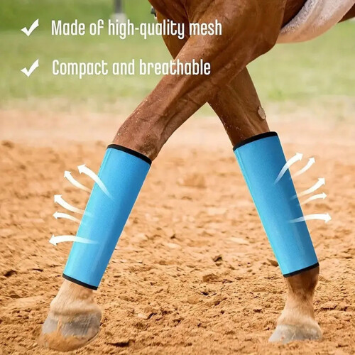 Botte anti-mouches en maille pour cheval, 4 pièces,-Orange 1
