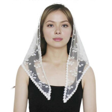 (White) Sophisticated White Sheer Headscarf Soft Polyester Hijab Wrap Fashionable Headscarf Hairpieces Wrap for Fashion Females White