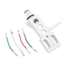 (Silver) Aluminum Phonograph Cartridge Holderwith Color Wire for Record Players Precise Stylus Support Accessory  Silver