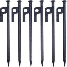 6Pcs Outdoor Camping Sand Stakes Heavy Type Steel-20 cm