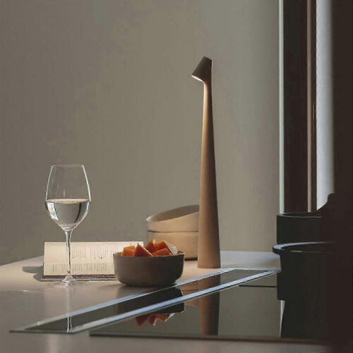 (Black) Elegant Slim Conical Stem Table Lamp Portable & Dimmable Led Sculpting Light Dec 25-26s 1