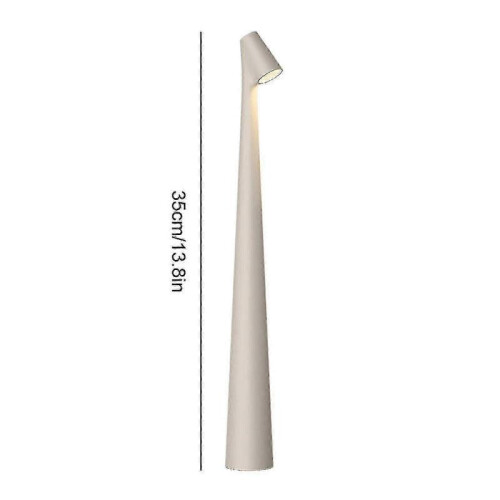 (White) Elegant Slim Conical Stem Table Lamp Portable & Dimmable Led Sculpting Light Dec 25-26s 1